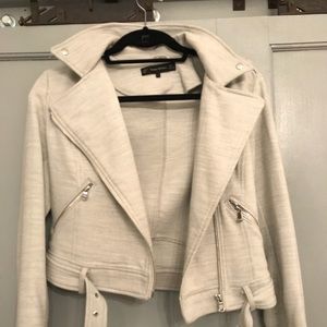 Grey biker jacket from Zara.
